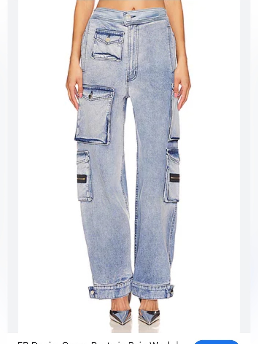 EB Denim Cargo Pants Rain Wash Denim Cargos Patch Pockets Revolve NWT S